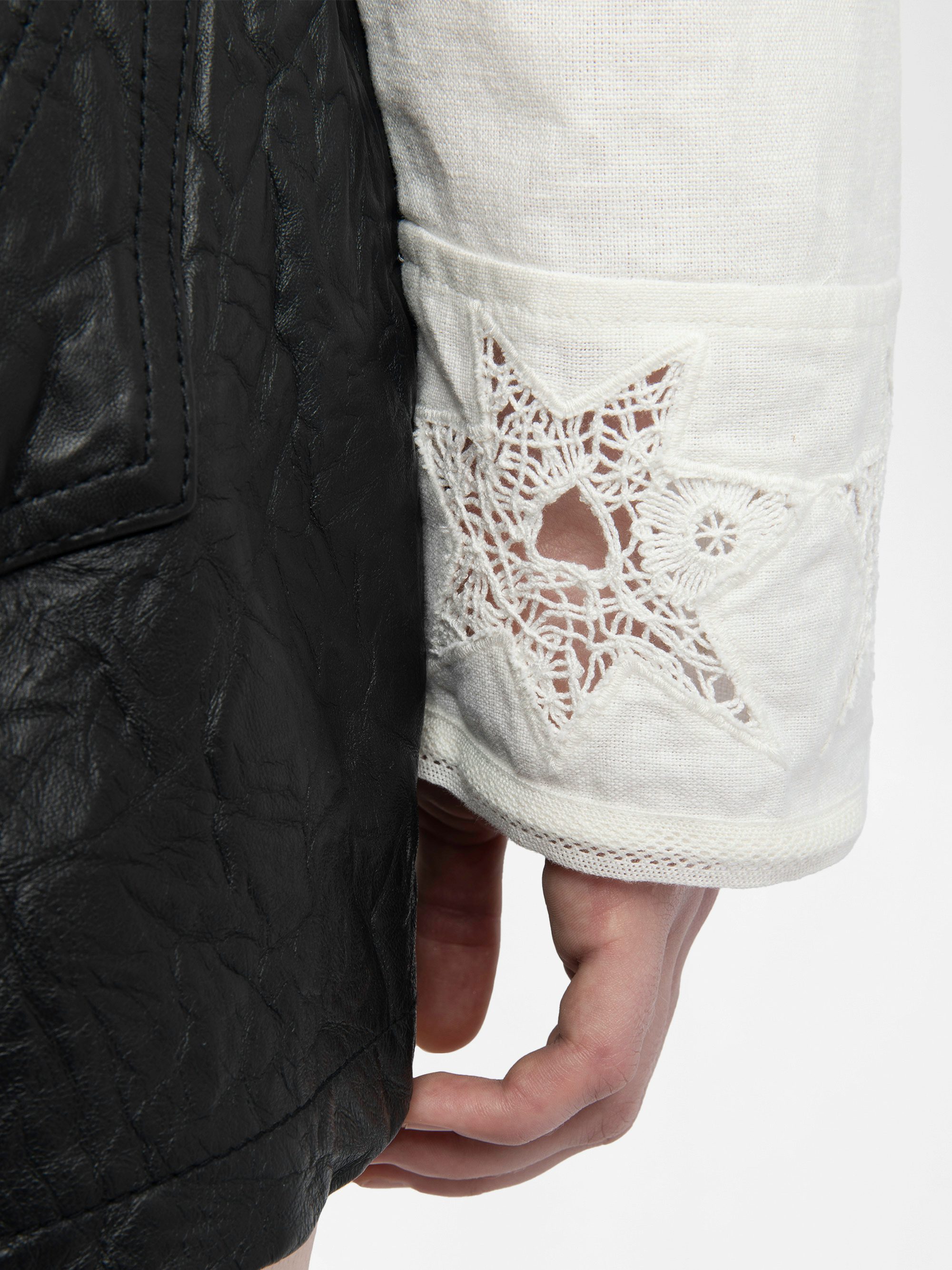 Morning Shirt - Loose-fitting cotton and linen shirt with embroidery.